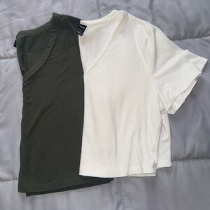 Wild Fable and SHEIN Classic V-Neck Crop Tops